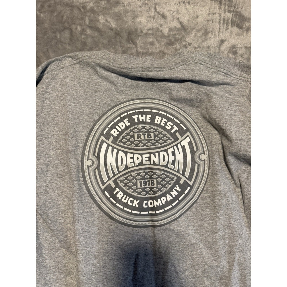 Independent Truck Company Shirt Mens Large Gray Skateboarding Skate Logo Tee - Picture 5 of 6